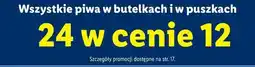 Lidl Wszystkie piwa w butelkach i w puszkach oferta