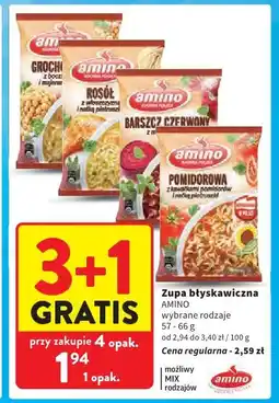 Intermarche Amino Zupa błyskawiczna wybrane rodzaje oferta
