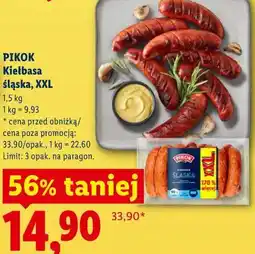 Lidl PIKOK Kiełbasa śląska, XXL oferta