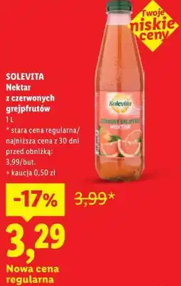 Lidl SOLEVITA Nektar z czerwonych grejpfrutów oferta