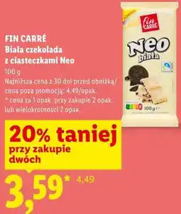 Lidl Fin Carré Biała czekolada z ciasteczkami Neo oferta