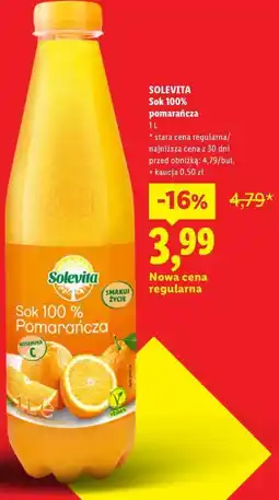 Lidl Solevita Sok 100% pomarańcza oferta