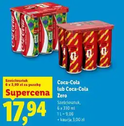 Lidl Coca-Cola lub Coca-Cola Zero Sześciosztuk oferta