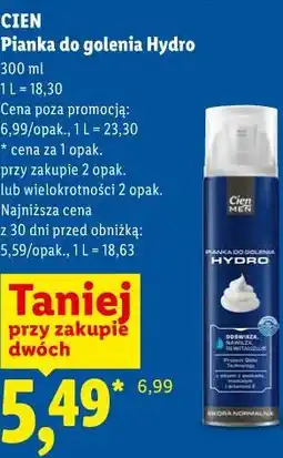 Lidl Cien Pianka do golenia Hydro oferta