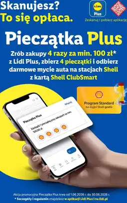 Lidl Darmowe mycie auta na stacjach Shell z kartą Shell ClubSmart za 4 pieczątki w Lidl Plus oferta