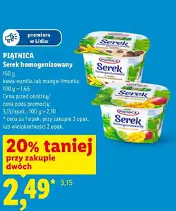 Lidl PIĄTNICA Serek homogenizowany oferta