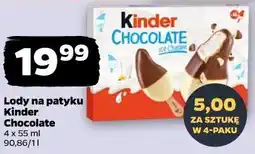 Netto Lody na patyku Kinder Chocolate oferta