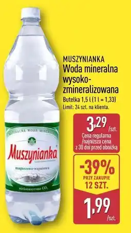 ALDI Muszynianka Woda mineralna wysoko-zmineralizowana oferta