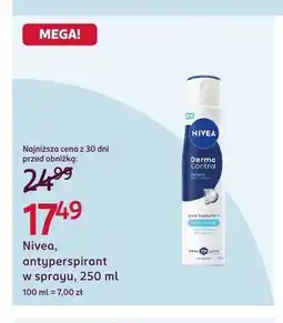 Rossmann Antyperspirant w sprayu Nivea Derma Control oferta