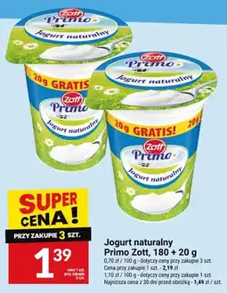 Twój Market Jogurt naturalny Primo Zott 180+20 g oferta