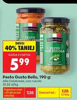 Biedronka Pesto con rucola Gusto Bello oferta