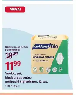 Rossmann Podpaski higieniczne biodegradowalne Vuokkoset Bio Normal Wings oferta