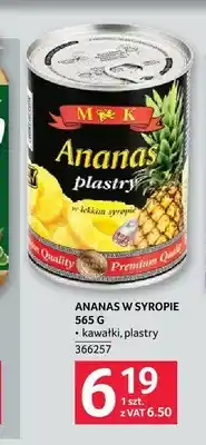 Selgros Ananas w syropie M&K plastry oferta
