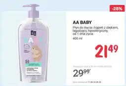 Rossmann Płyn do mycia i kąpieli z olejkiem łagodzący hipoalergiczny AA Baby oferta
