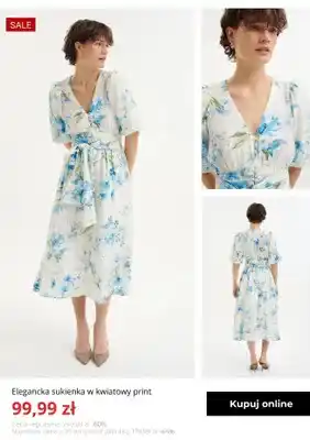 Sukienka elegancka w kwiatowy print Greenpoint