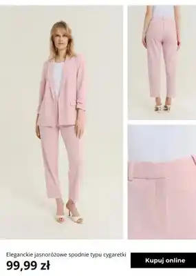 Spodnie damskie eleganckie jasnoróżowe typu cygaretki Greenpoint