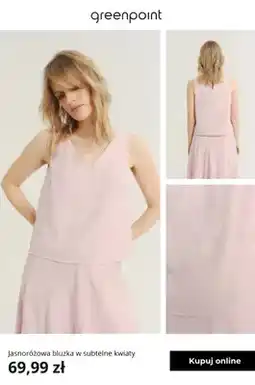 Greenpoint Bluzka damska Greenpoint jasnoróżowa w subtelne kwiaty oferta