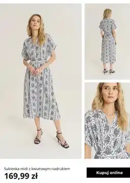 Greenpoint Sukienka midi z kwiatowym nadrukiem Greenpoint oferta