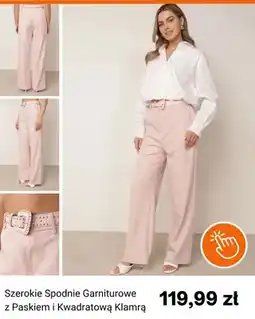 Born2be Szerokie spodnie garniturowe z paskiem i kwadratową klamrą Born2be oferta