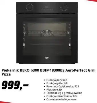 Piekarnik Beko b300 AeroPerfect Grill Pizza