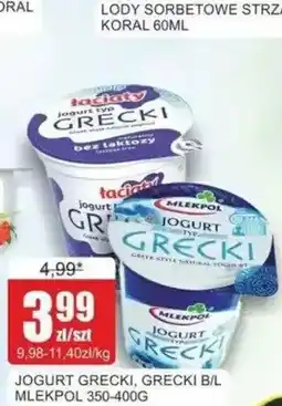 Bingo Jogurt typ grecki bez laktozy Mlekpol oferta