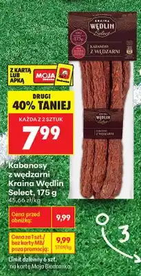 Biedronka Kabanosy z wędzarni Kraina Wędlin Select oferta