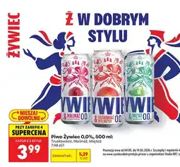 Biedronka Piwo bezalkoholowe Żywiec 0,0% Malinaż oferta