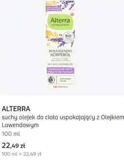 Rossmann Alterra suchy olejek do ciała uspokajający z Olejkiem Lawendowym oferta