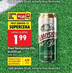 Biedronka Piwo Namysłów Pils 6-pak oferta
