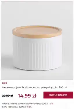 Home&You Metalowy pojemnik z bambusową pokrywką Lofto oferta