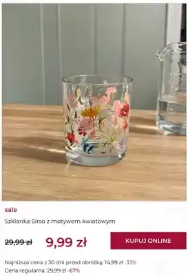 Szklanka home&you Sirso z motywem kwiatowym