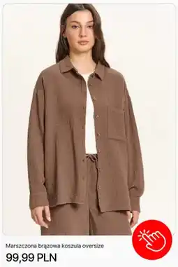 Cropp Koszula damska marszczona brązowa oversize Cropp oferta