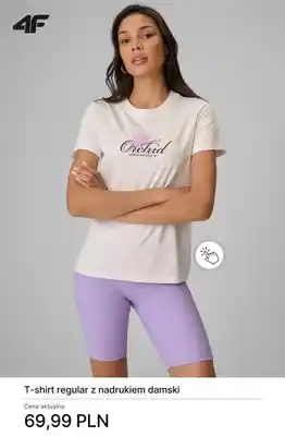 T-shirt regular z nadrukiem damski 4F
