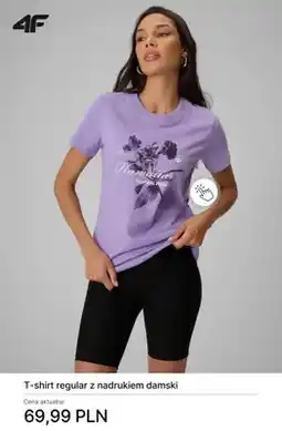 4F T-shirt regular z nadrukiem damski 4F oferta