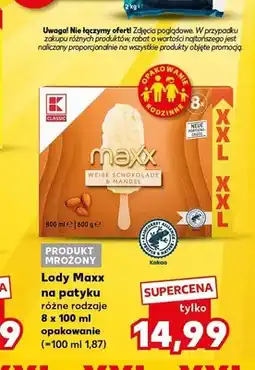 Kaufland Lody Maxx na patyku K-Classic 8-pak oferta