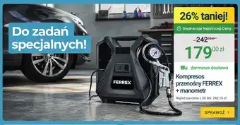 Kompresor przenośny FERREX + manometr