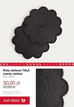 Homla Maty stołowe Tala czarne 2-pak 38 cm oferta