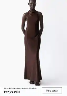 H&M Sukienka maxi z drapowanym dekoltem oferta