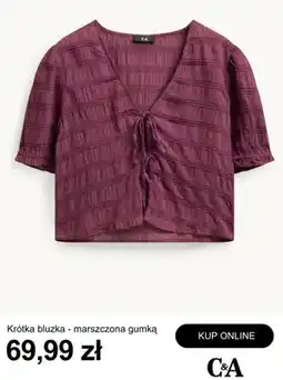 C&A Krótka bluzka marszczona gumka C&A oferta