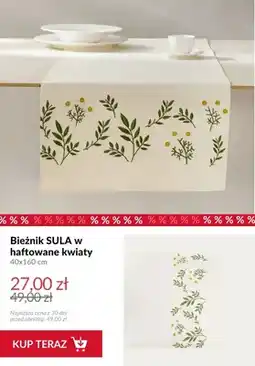 Homla Bieżnik SULA w haftowane kwiaty 40x160 cm oferta