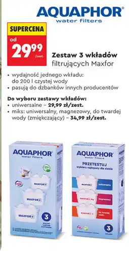 Biedronka Aquaphor Zestaw 3 wkładów filtrujących Maxfor oferta