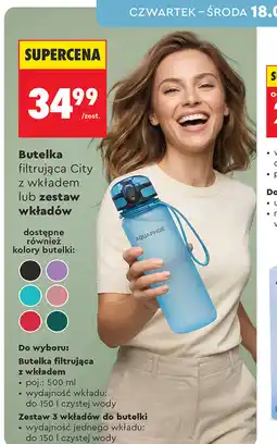 Biedronka Aquaphor Butelka filtrująca City z wkładem lub zestaw wkładów do butelki oferta