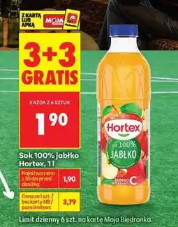 Biedronka Sok 100% jabłko Hortex, 1l oferta
