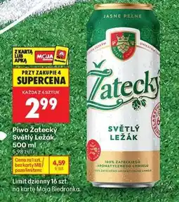 Biedronka Piwo Žatecký Světlý ležák 500 ml oferta