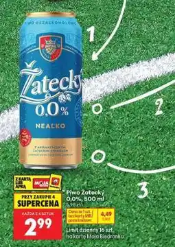 Biedronka Piwo Żatecky 0,0%, 500 ml oferta