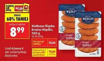 Biedronka Kiełbasa Śląska Kraina Wędlin 550 g oferta