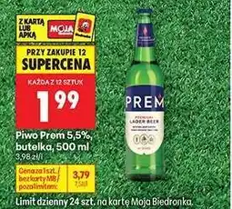 Biedronka Piwo Prem 5,5%, butelka, 500 ml oferta