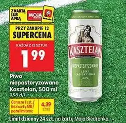 Biedronka Piwo niepasteryzowane Kasztelan, 500 ml oferta