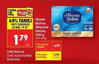 Biedronka Masło Ekstra Mleczna Dolina 200 g oferta