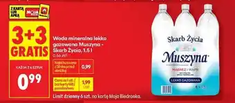 Biedronka Woda mineralna lekko gazowana Muszyna Skarb Życia, 1,5 l oferta